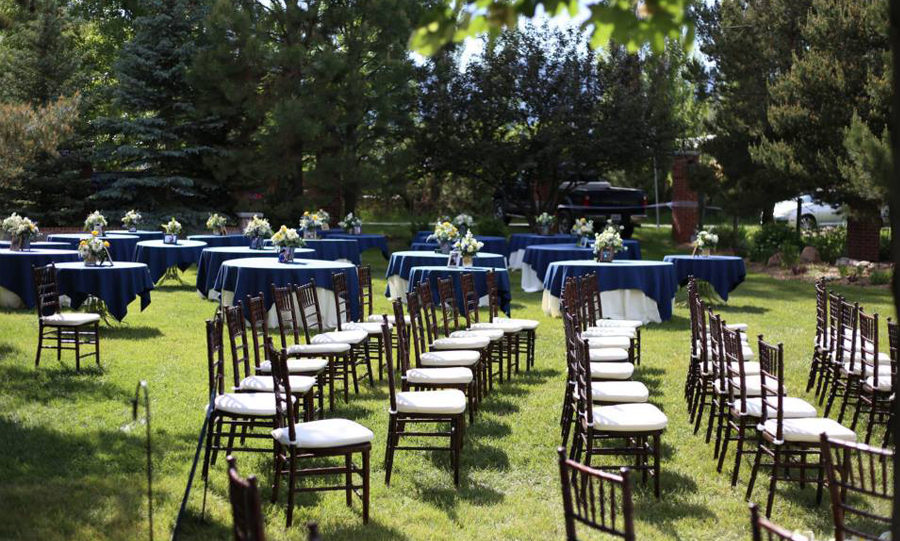 Garden ceremony setup at the Hearthside